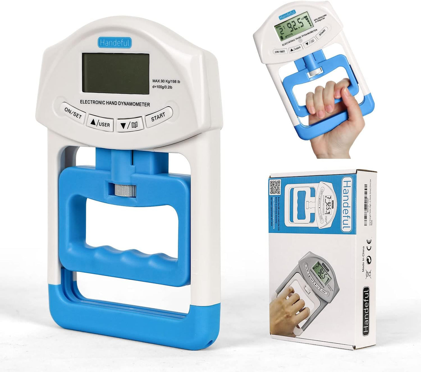 Grip Strength Tester, Hand Grip Dynamometer, Electronic Handgrip Testing for Sports Home School Use