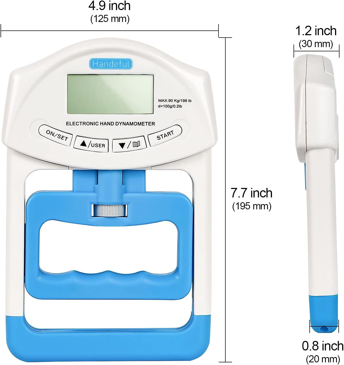 Grip Strength Tester, Hand Grip Dynamometer, Electronic Handgrip Testing for Sports Home School Use