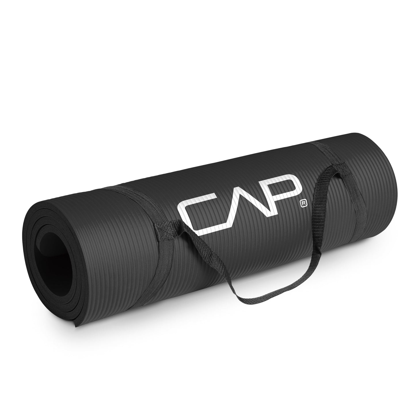 High Density NBR Exercise Mat with Carry Strap, Size: 68Inx24Inx.47In (12Mm Thick) Black